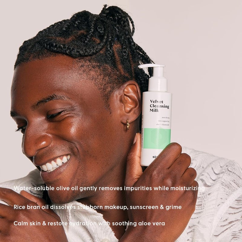 Stratia Velvet Cleansing Milk - Gentle Cream Face Cleanser, Moisturizing & Non-Foaming with Chamomile, Olive Oil & Aloe Vera, 8 Fl Oz - Image 3